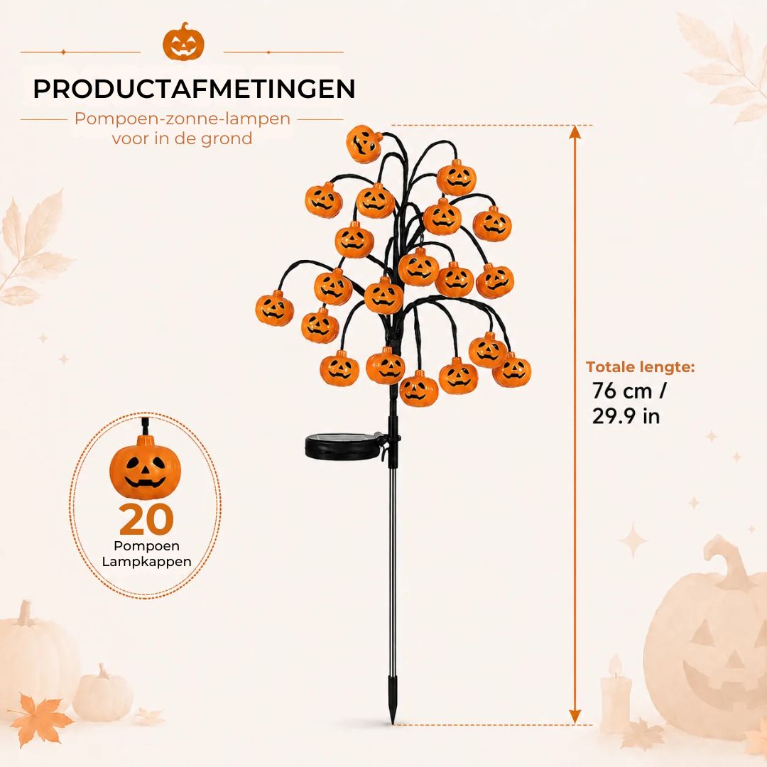 Pompoen Tuinlampen op Zonne-Energie