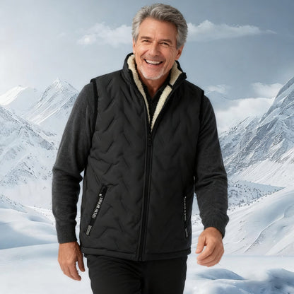 Unisex winterwarme casual mouwloze gewatteerde vest met fleecevoering