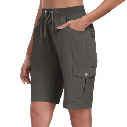 Sneldrogende cargoshort voor dames met zakken