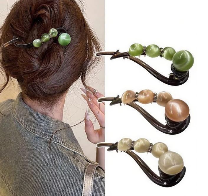 Elegante haarclip met rozen- en parelmotief