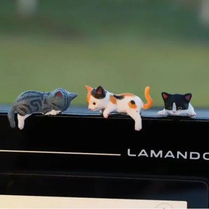 Handgeschilderde mini-kattenbeeldjes voor op je bureau 😺