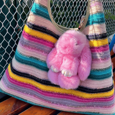 Handgemaakte zachte Bunny PomPom-hangers