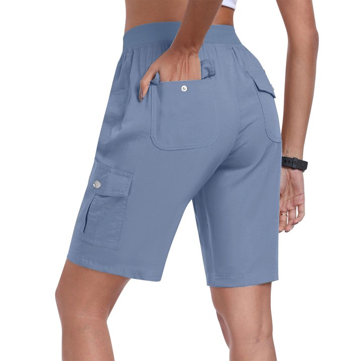 Sneldrogende cargoshort voor dames met zakken