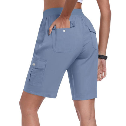 Sneldrogende cargoshort voor dames met zakken