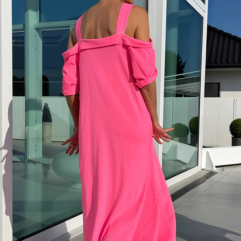 Casual Maxi-jurk Met Open Schouders Voor Dames