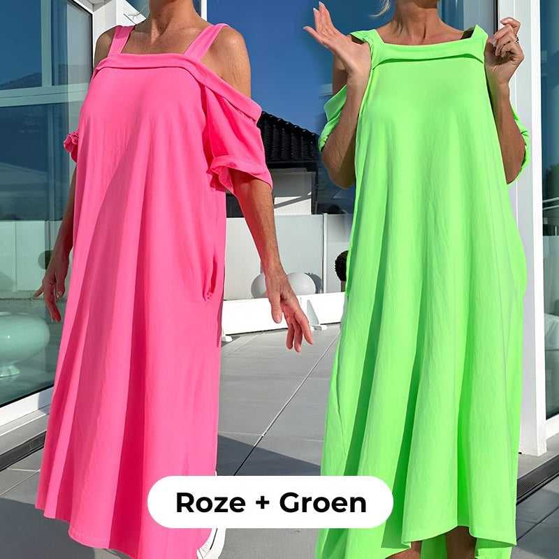 Casual Maxi-jurk Met Open Schouders Voor Dames