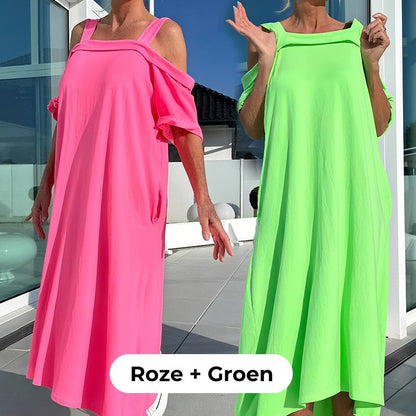 Casual Maxi-jurk Met Open Schouders Voor Dames