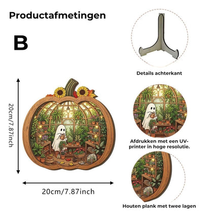 Houten Halloween Pompoenversiering