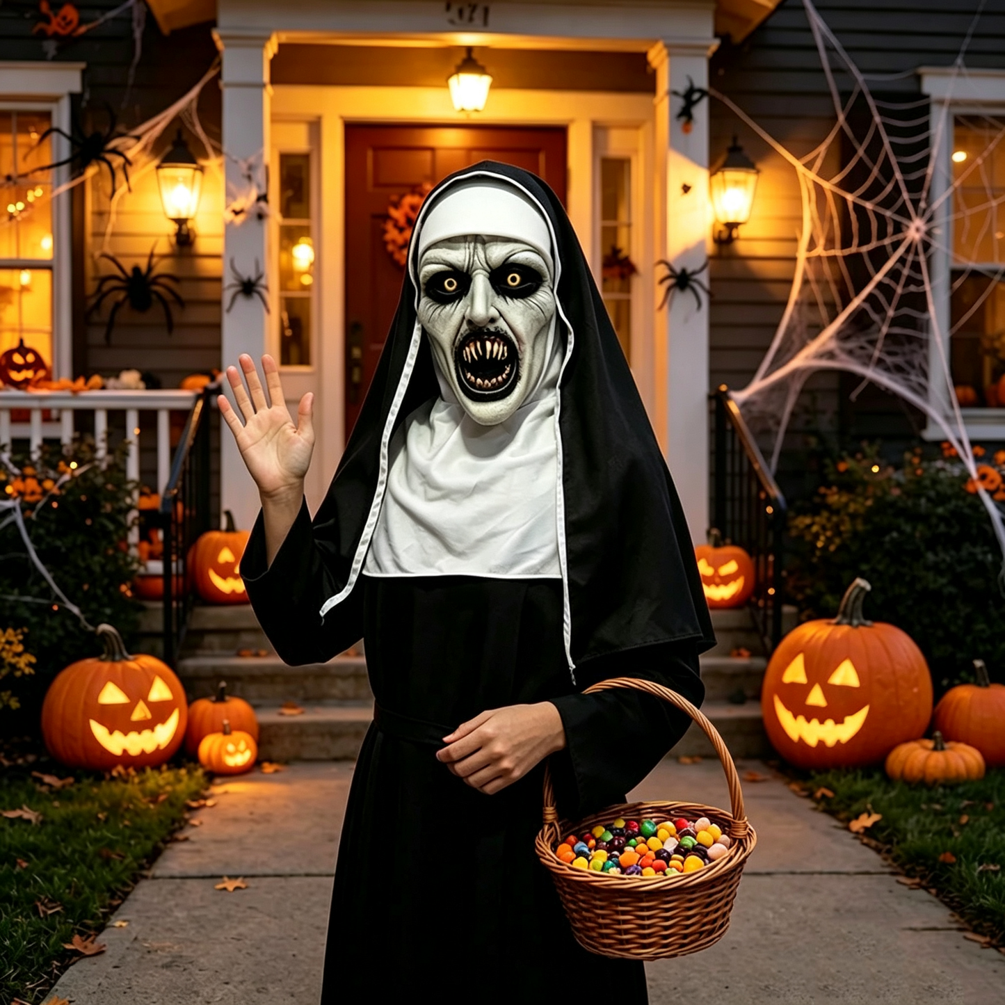 Horror Nonnenmasker voor Halloween