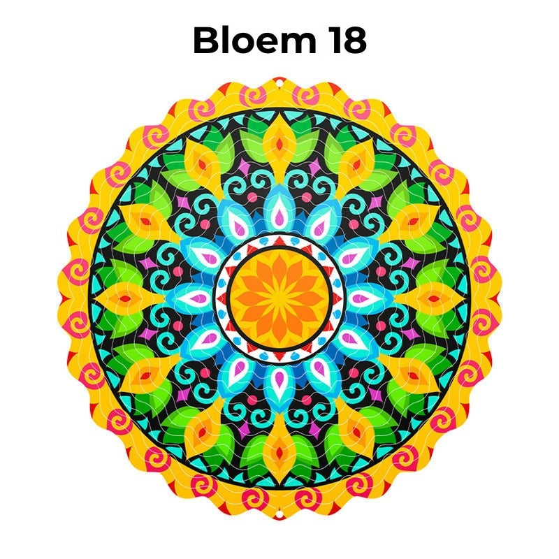 Hangende Windvanger Mandala-3D-effect