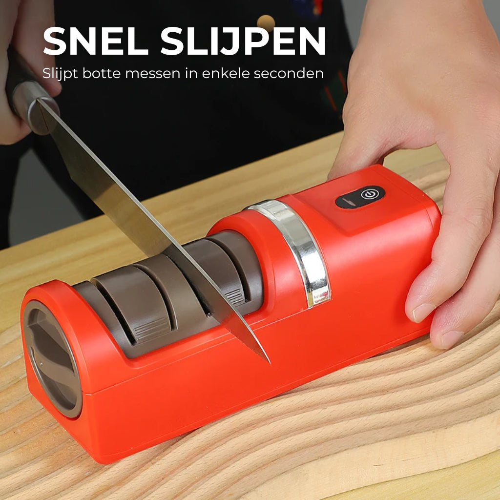 Automatische Keukenmessen Slijper – Snel slijpen, oplaadbaar en draadloos 🗡️🔋