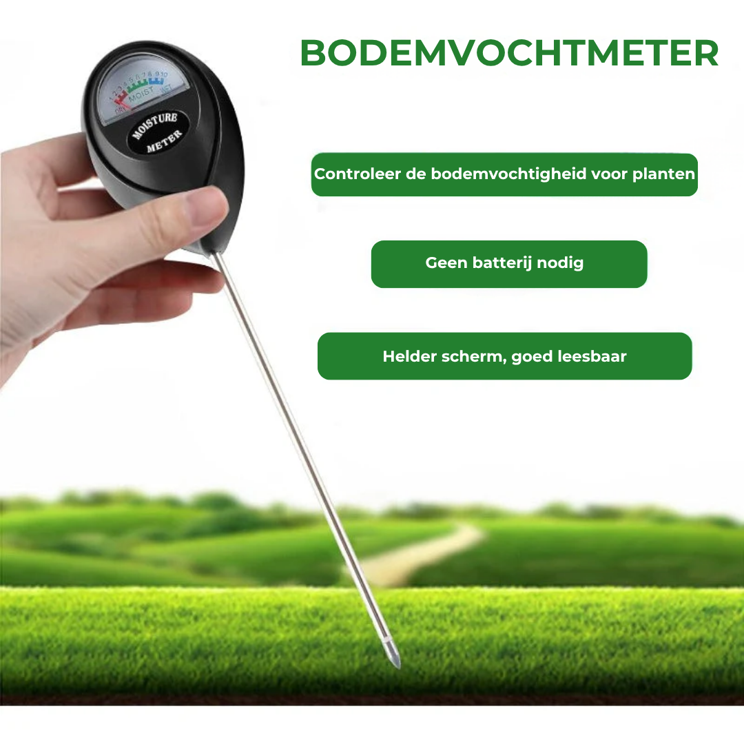 Batterijloze bodemvochtmeter