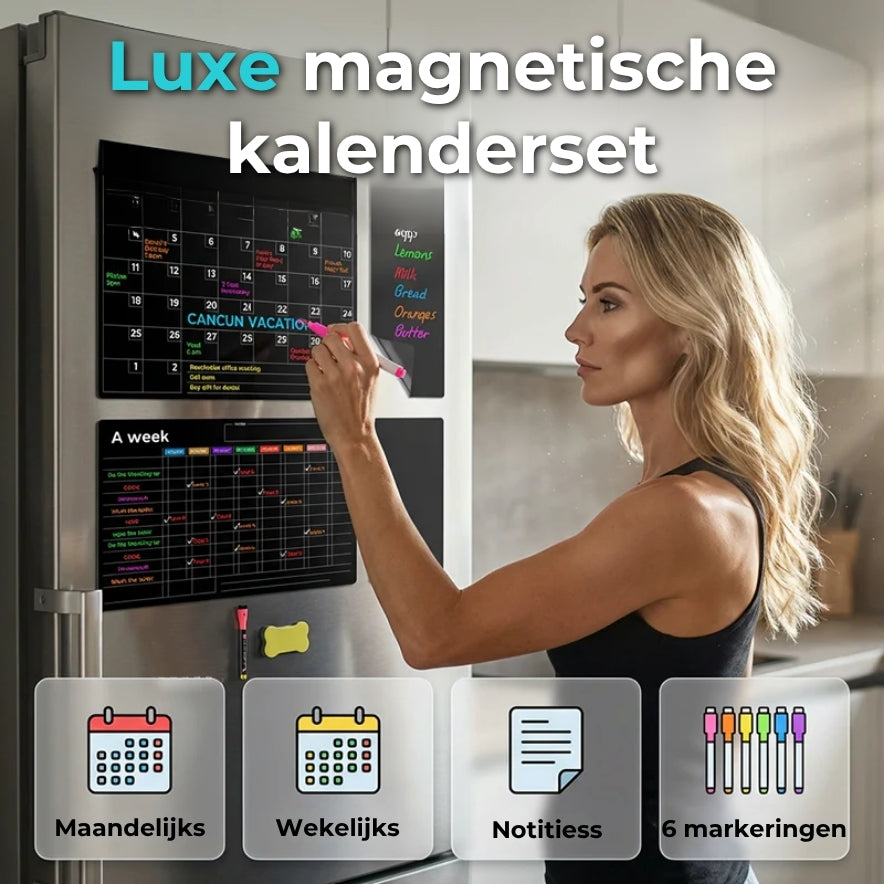 Magnetisch Kalenderbord met Uitwisbare Stiften