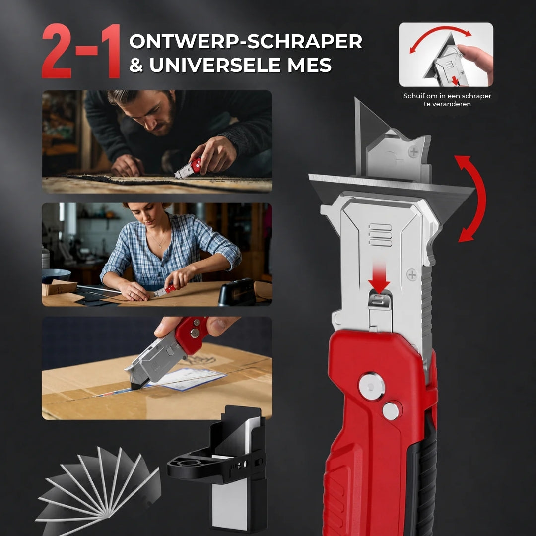 2-in-1 Opvouwbaar Mes & Schraper