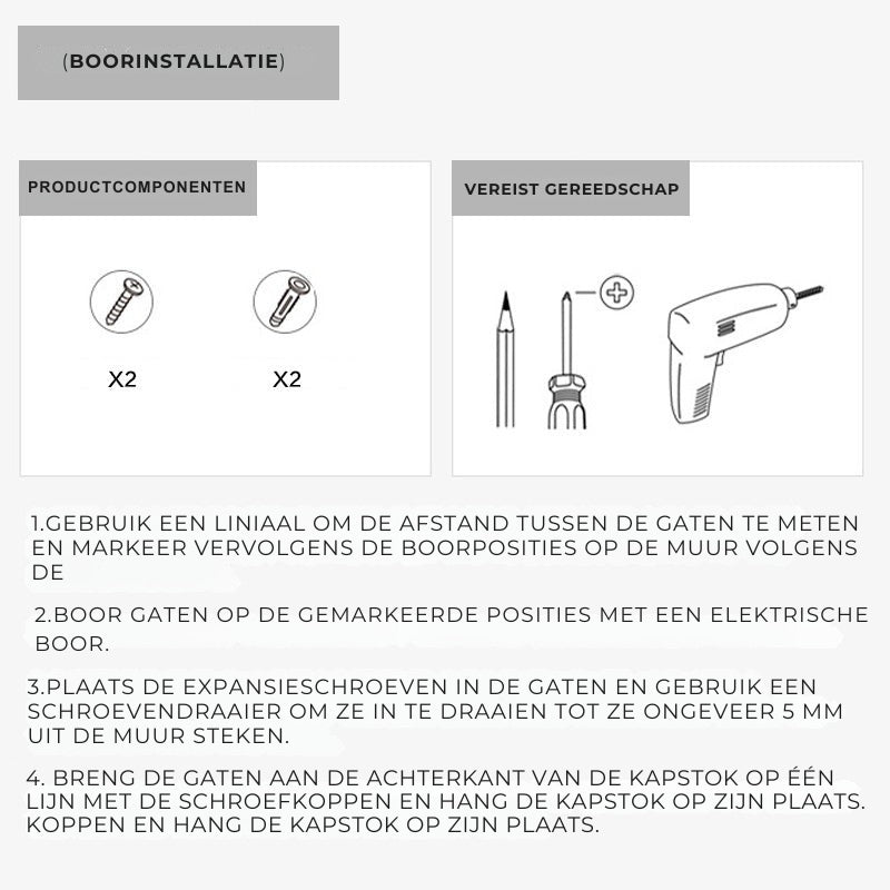 Creatieve Wandkapstok - Intrekbare Haken