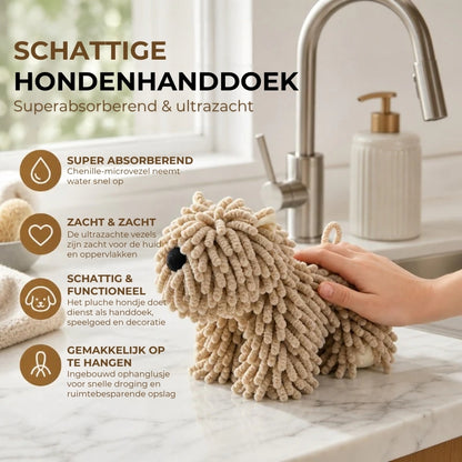 Schattige hond microvezel drooghanddoek