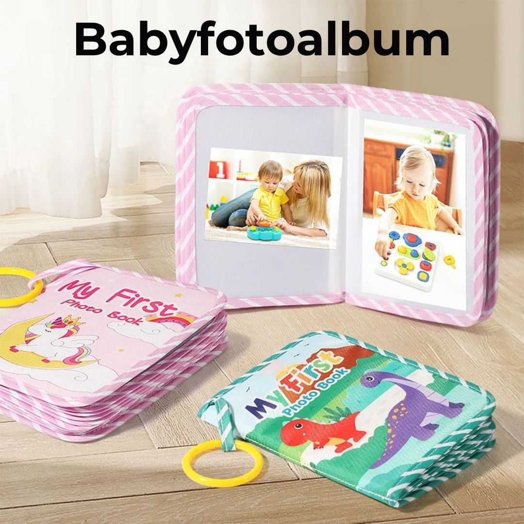 Zacht Babyfotoboek met Spiegel & Bijtring