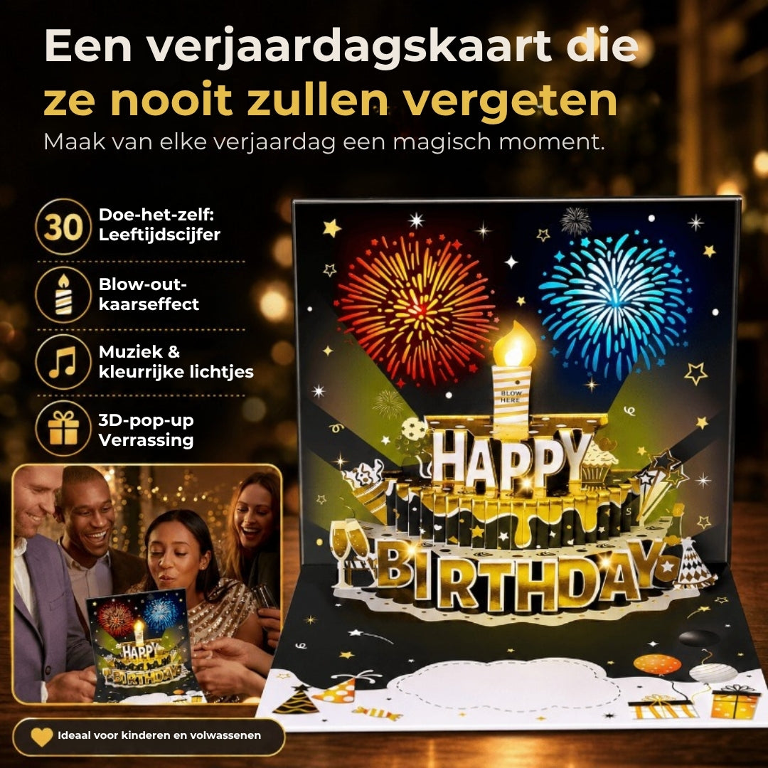 3D Verjaardagskaart met Muziek