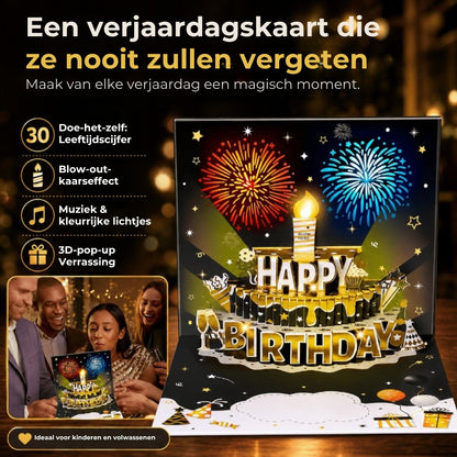 3D Verjaardagskaart met Muziek