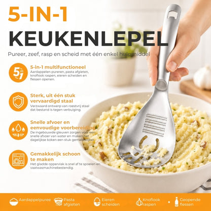 5-in-1 Roestvrijstalen Keukenlepel