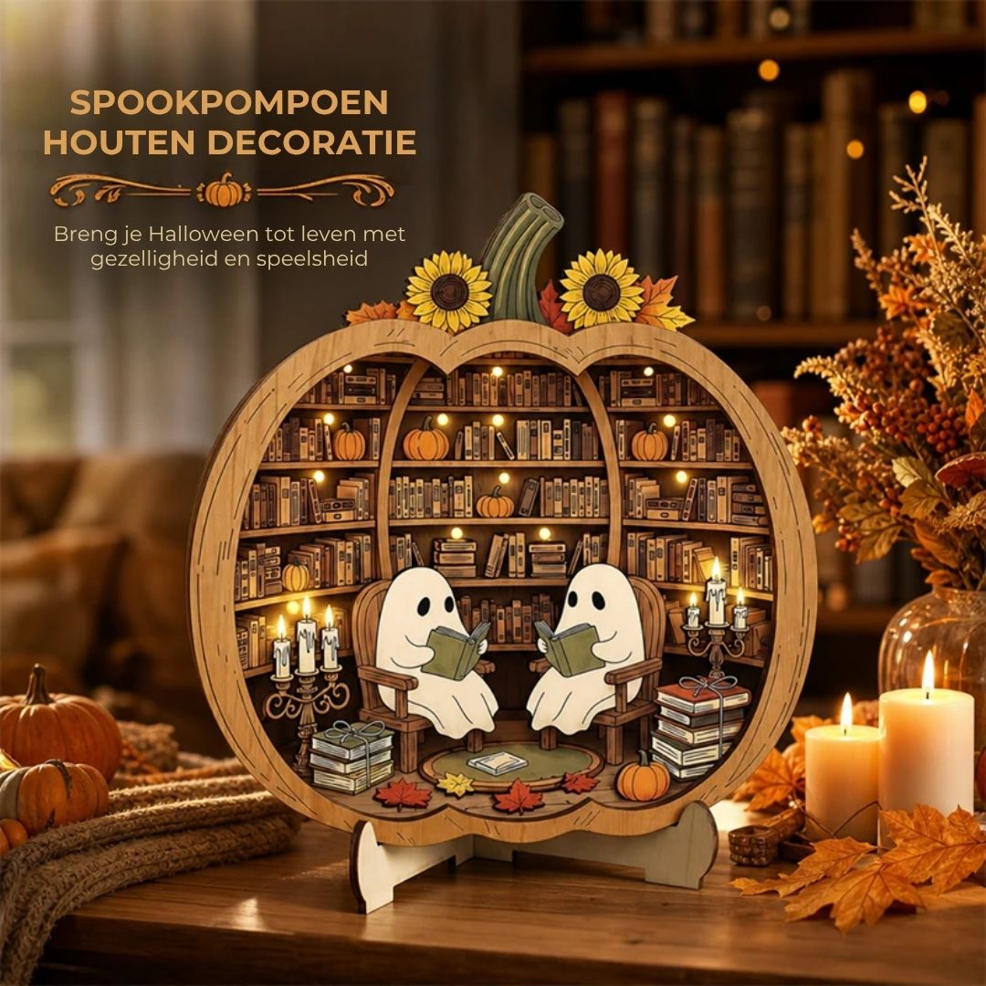 Houten Halloween Pompoenversiering