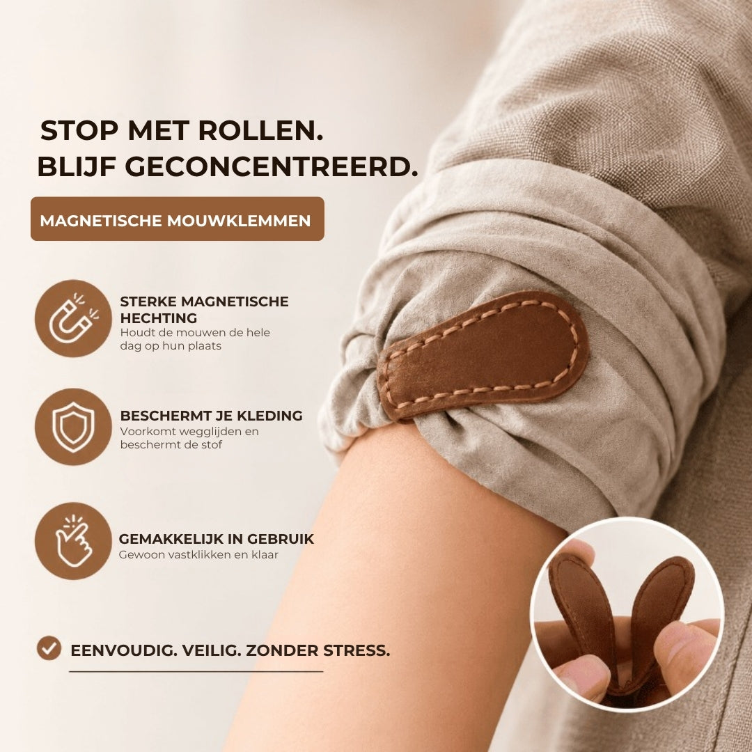 Magnetische Lederen Mouwclips