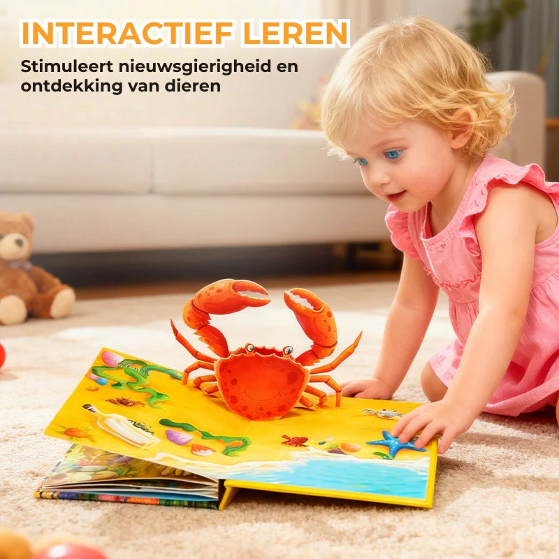 ✨3D-kinderboek met pop-updieren – interactief hulpmiddel voor vroeg leren