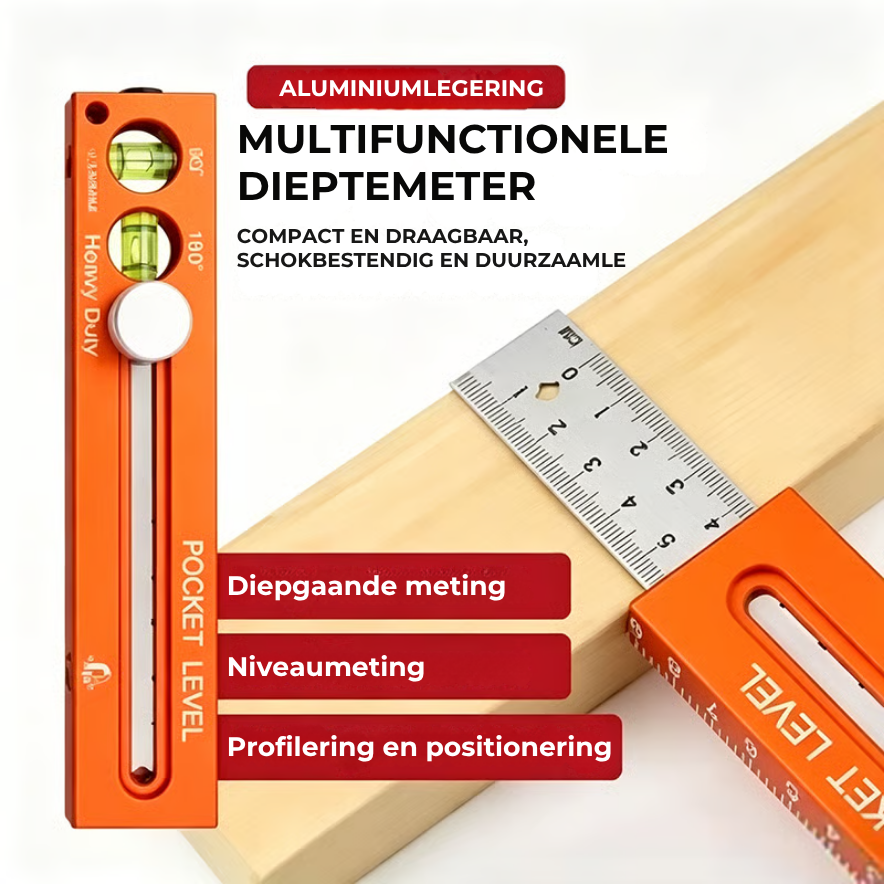 Multifunctionele Dieptemeter met Waterpas