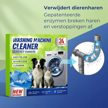 Wasmachine Reinigingstabletten tegen Dierenhaar - 24 Stuks