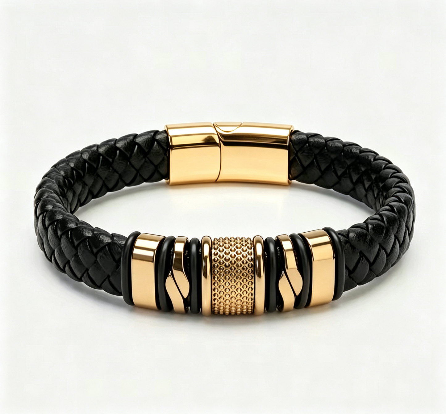 Premium Gevlochten Leren Armband voor Heren