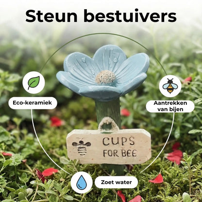 Bloemvormige drinkplaats voor bijen💧