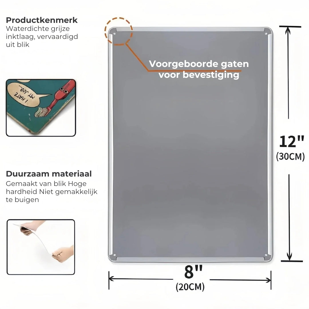 Grappige "I Hate My Job" Wanddecoratie
