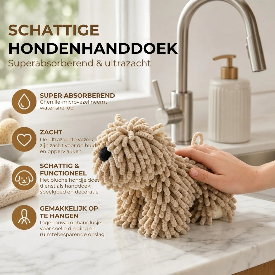 Schattige hond microvezel drooghanddoek