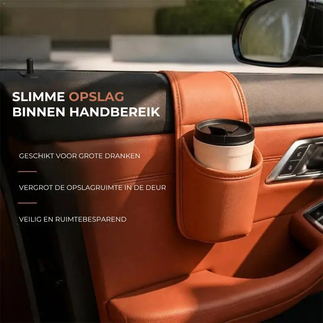 Leren Autodeur Bekerhouder