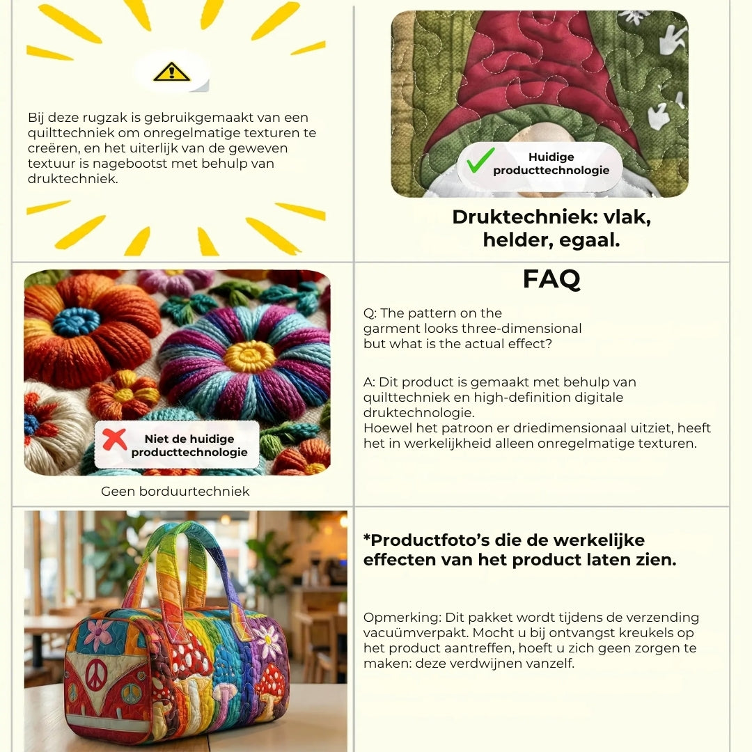 Kleurrijke Gewatteerde Reistas 🌸🎒