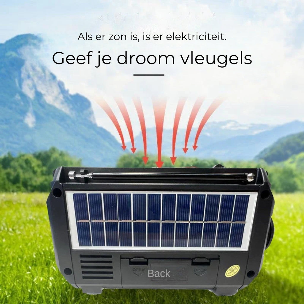 Noodradio op Zonne-Energie