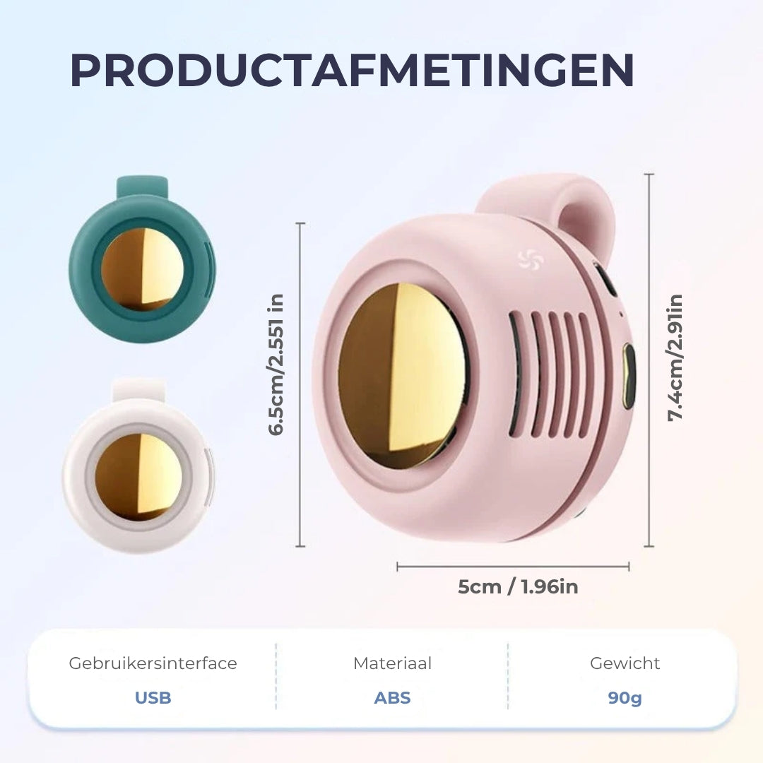 Draagbare ventilator met 3 snelheden