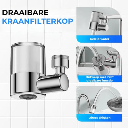Draaibare kraanfilterkop van 720° – Schoon water, zuinig sproeien, past op elke kraan