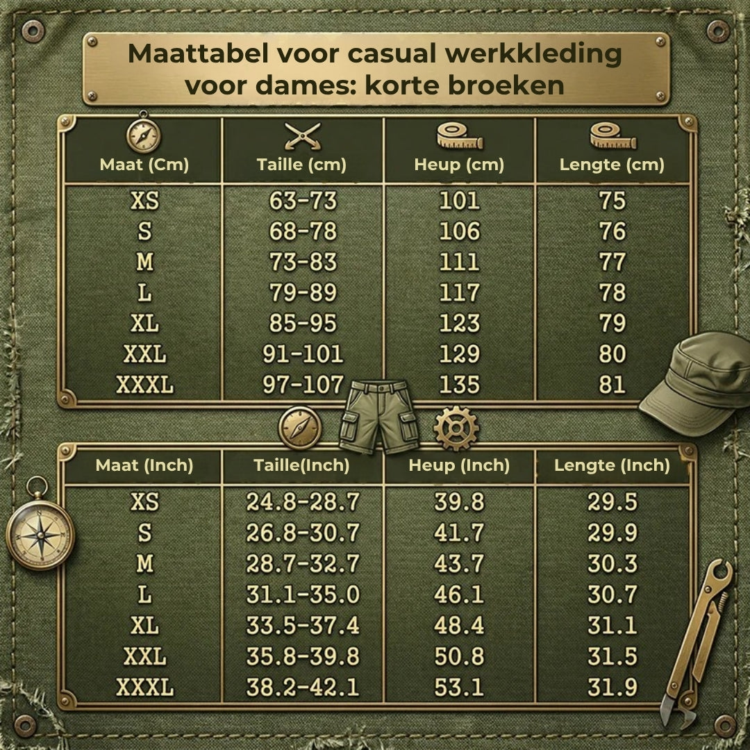 Sneldrogende cargoshort voor dames met zakken