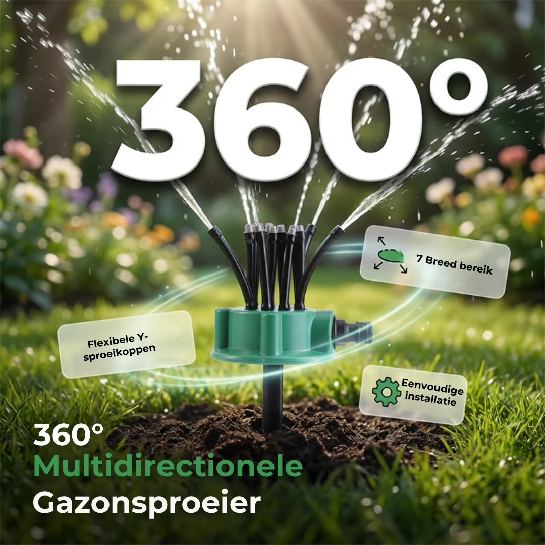 Krachtige 360° Gazonsproeier