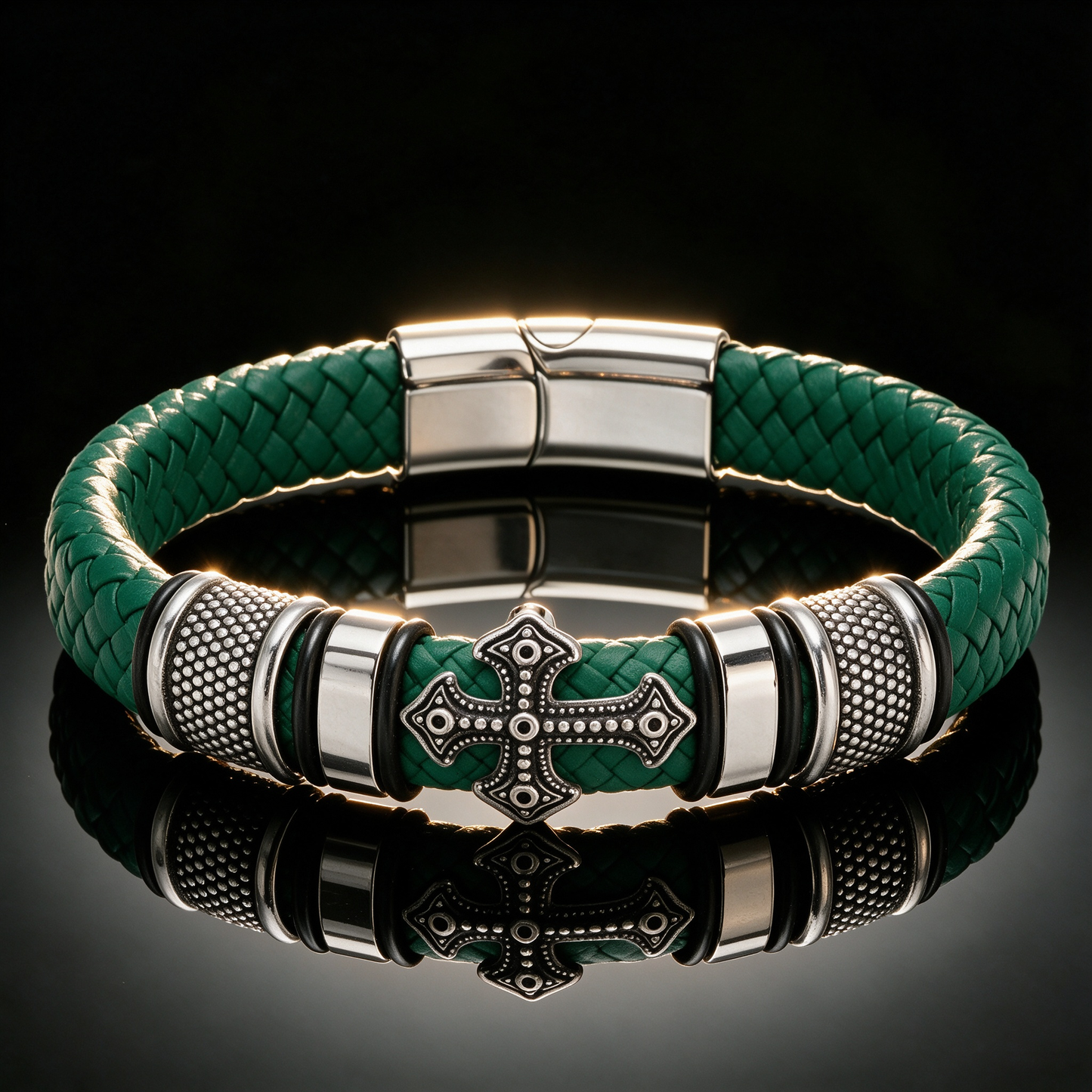 Premium Gevlochten Leren Armband voor Heren