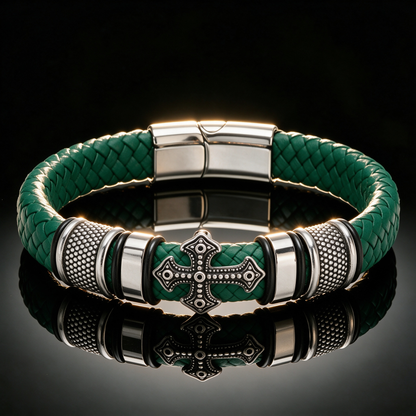 Premium Gevlochten Leren Armband voor Heren
