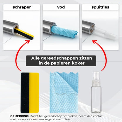Eenrichtingsprivacyfolie – Statisch hechtende spiegelende folie met complete doe-het-zelfset