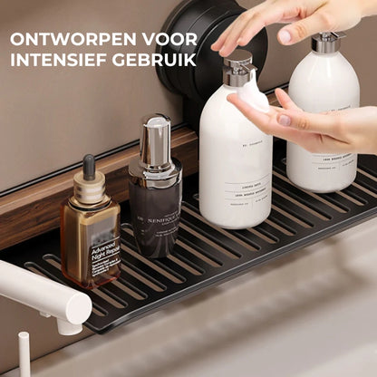 Badkamerplank met zuignap in walnoot