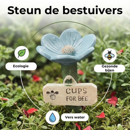 Bloemvormige drinkplaats voor bijen💧