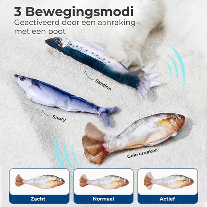 Realistisch springend visspeeltje voor katten
