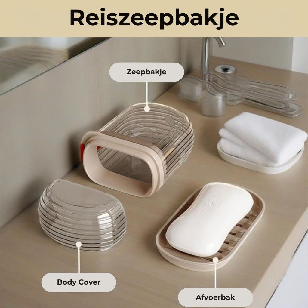 Reiszeepdoosje met afvoer