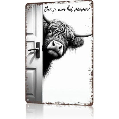 Wandbord met Highland-Koe