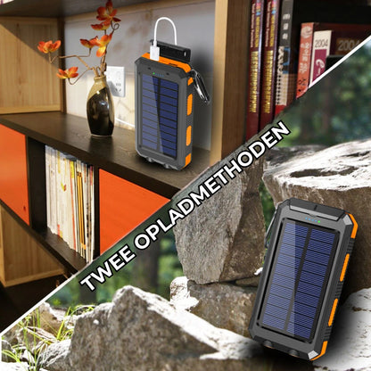 Noodpowerbank en Zaklamp op Zonne-Energie