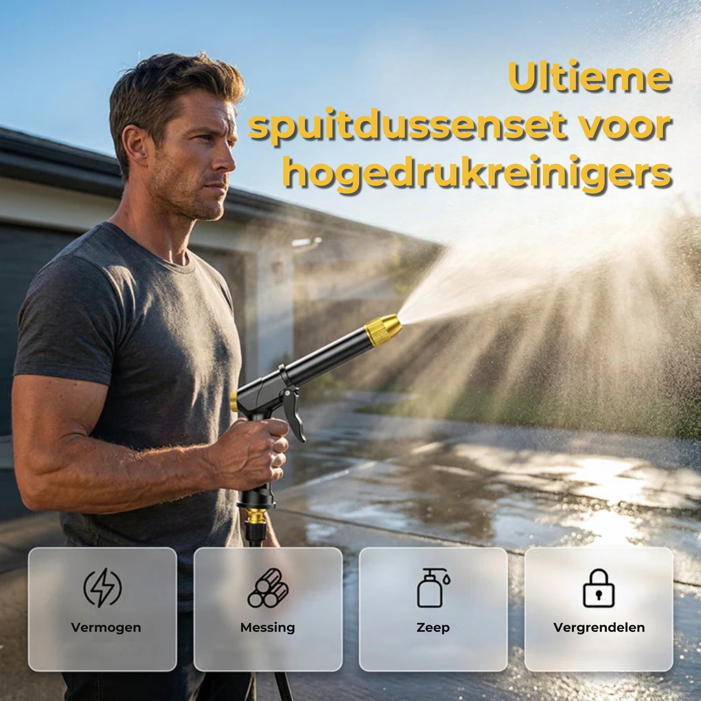 Hogedruk Waterpistool Opzetstuk voor Tuinslang